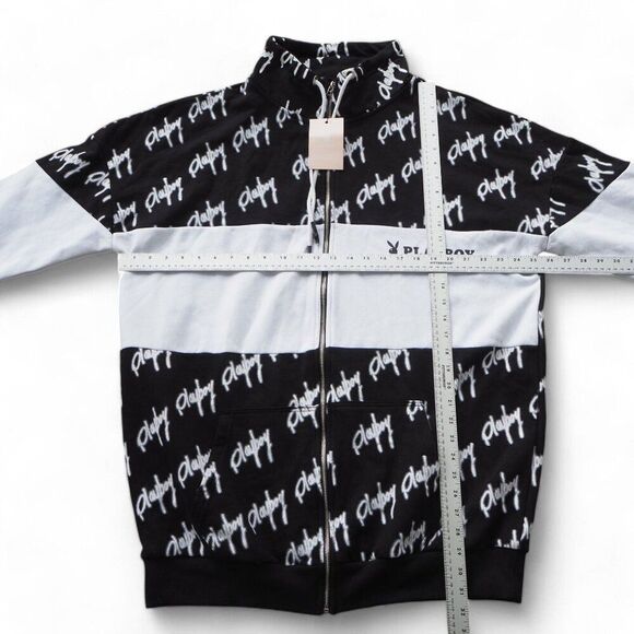 Playboy x Misguided Full Zip Oversized Sweatshirt Sweater BR415035 Women's 4 - Picture 4 of 9